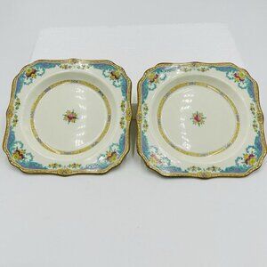 Royal Doulton The Roxbury 7.75" Square Accent Plate England Set of Two